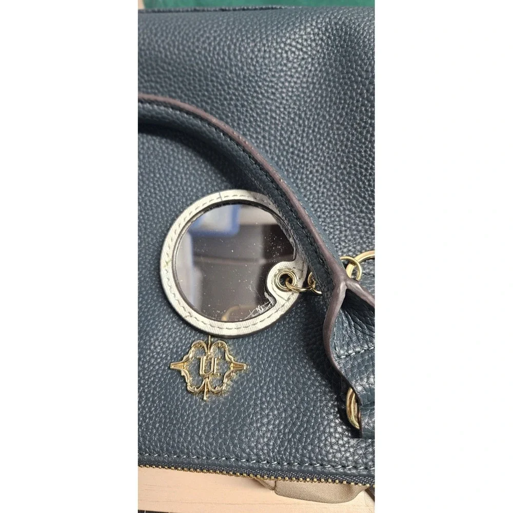 NANETTE LEPORE‎ convertible faux leather pebbled textured tote handbag green